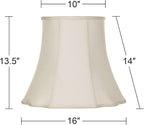 Creme Large Bell Cut Corner Lamp Shade 10" Top x 16" Bottom x 14" Slant x 13.5" - Image 4