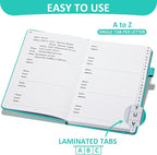 Comkiso Address Book with Individual Alphabetical Tabs Laminated, Large Print - Image 2