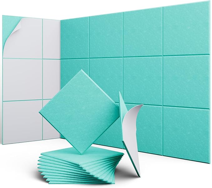 UNECHO 12 Pack 12" X 12" X 0.4" Acoustic Panels by UNECHOACOUSTIC