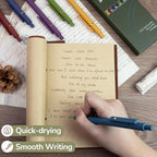 UIXJODO Gel Pens, 6 Pack Gold Retro 0.5mm Black Ink Pens Fine Point Smooth - Image 4