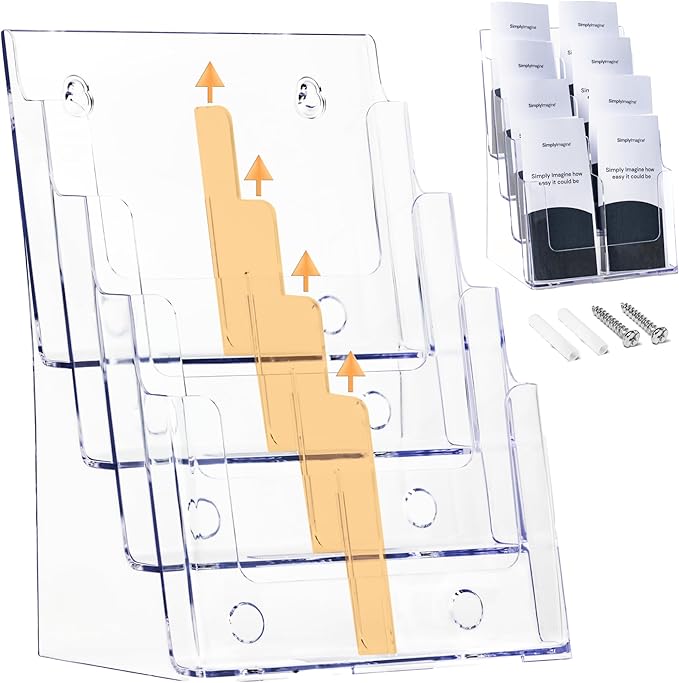 SimplyImagine Acrylic Brochure Holder, 4 Tier Clear Literature by SimplyImagine