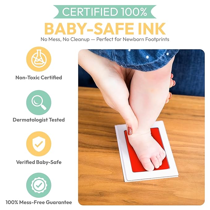 Large Clean Touch Ink Pad for Baby Handprints and Footprints – Inkless Infant - Image 3