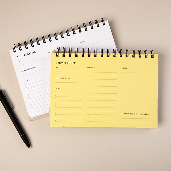 Undated Daily Planner Notebook – Spiral Bound A5, 60 Pages, School & Personal - Image 7