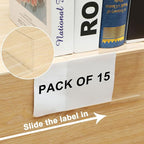 Containlol 15 Pieces Moveable Shelf Label Holders Clear Shelves Tags Moveable - Image 5
