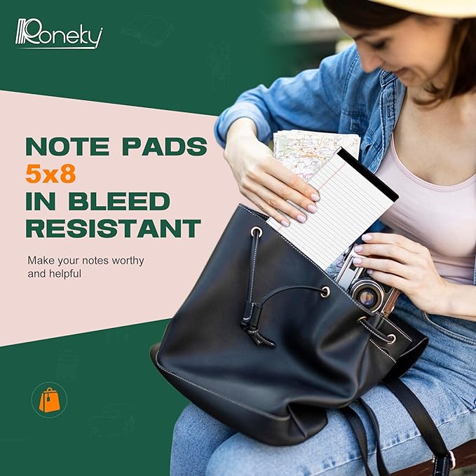 Roneky 12 Pack Note Pads 5x8, Small Legal Pads 5x8 White Writing Paper - Image 6