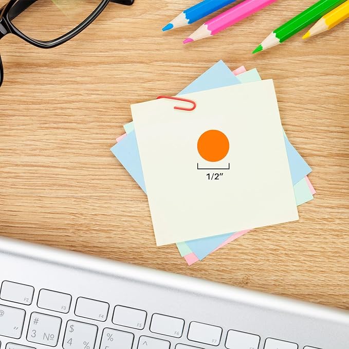 ChromaLabel 1/2 Inch Circle Sticker Labels, Removable Sticky Dots - Image 3