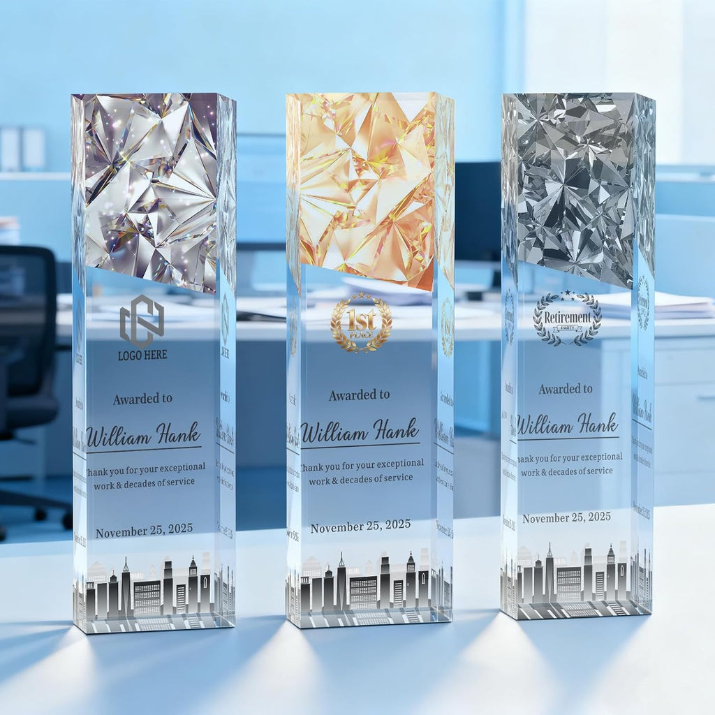 Personalized Employee Recognition Trophy, Custom Years of Service Award | customized with name, title and year for employee appreciation, work anniversaries, team achievements and office display