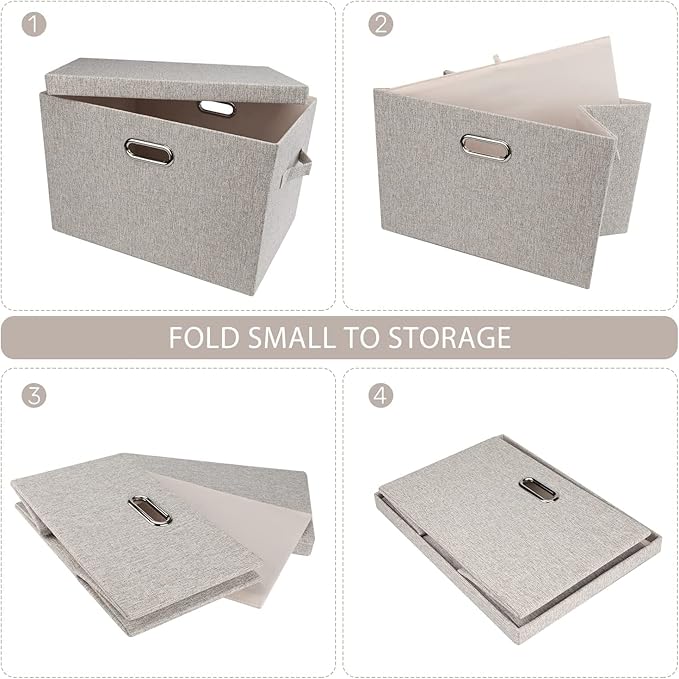 Graciadeco Large 17" 36 Quart Collapsible Stackable Storage Bins - Image 5