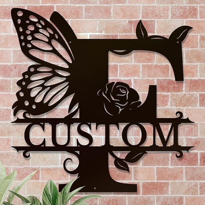 Personalized Custom Letter Name metal Signs, Custom Black Letter Monogram Wall - Image 4