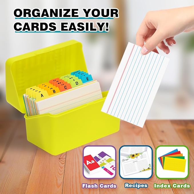 H4D 3x5 Index Card Holder with 100 Heavyweight Ruled Index Cards and 25 Plastic - Image 6