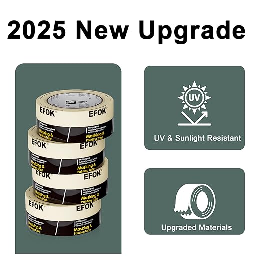 EFOK 10 Pack Masking Tape 2 Inch Wide Bulk, 2026 Upgrade White Painters Tape - Image 3