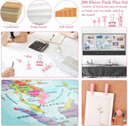 200 Pieces Push Pins Pink Thumb Tacks Cute Decorative Push Pins - Image 7