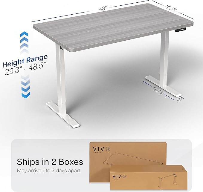 VIVO Electric 43 x 24 in Standing Desk, Memory Height Adjustment, 1B Series - Image 3