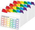 Chell 3"x5" Index Card Dividers, A-Z Tabbed, with Blank Stickers, 1 Set | Bright Colors, Heavyweight, Made of 110 lb. Cover Weight Paper, Alphabetical, Blank Stickers