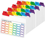 Chell 3"x5" Index Card Dividers, A-Z Tabbed, with Blank Stickers, 1 Set | Bright Colors, Heavyweight, Made of 110 lb. Cover Weight Paper, Alphabetical, Blank Stickers