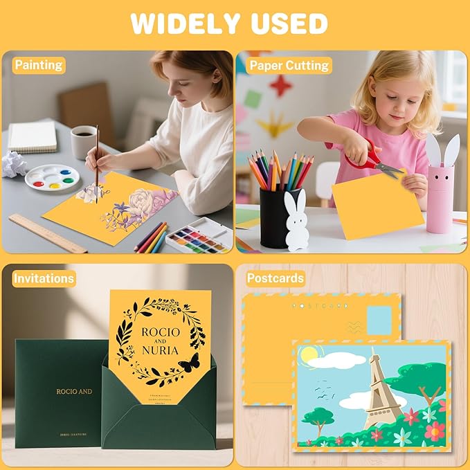 Yellow Cardstock 8.5 X 11, 80 Sheets Card Stock, 75lb/ 200gsm Copy Paper - Image 7