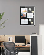 Mifuro 26"x20" Enclosed Bulletin Board, Lockable Weather-Resistant Aluminum - Image 2