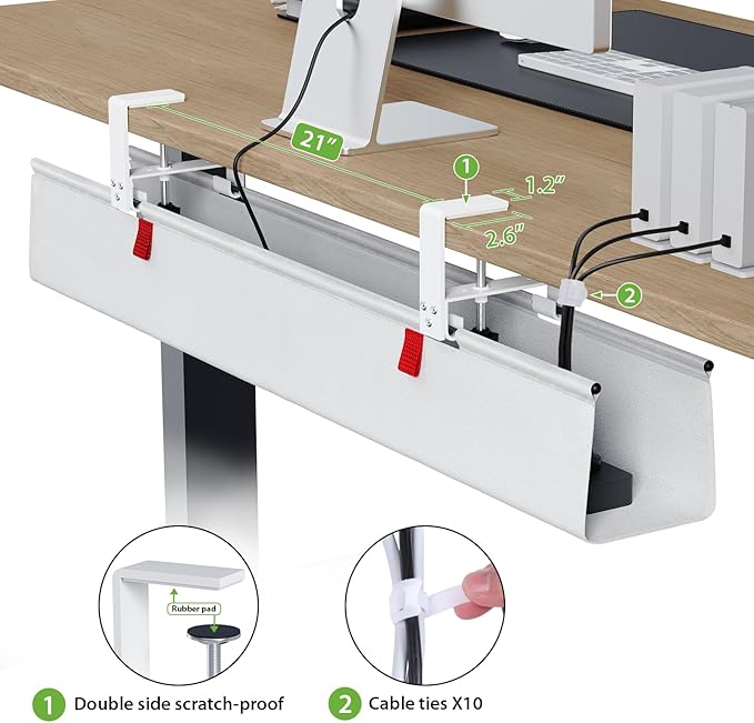 KEEGH Large 36" Under Desk Cable Management Tray - Image 3