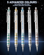 Nicpro Blocky Gear Metal Mechanical Pencil Set in Leather Case, 0.9&2mm Lead - Image 2