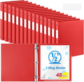 Henoyso 48 Pcs 3 Ring Binder 0.5 Inch Round Fits Letter Size 8.5'' x 11'' Paper by Henoyso