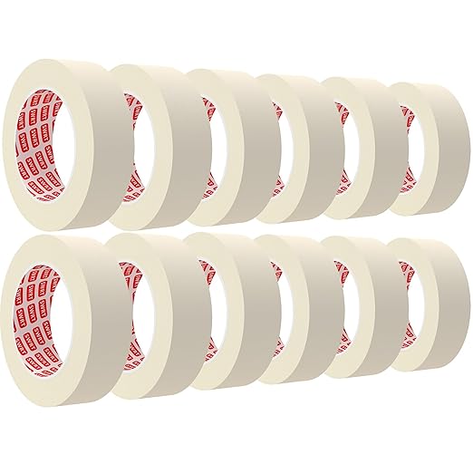 SWRT Masking Tape 1 Inch x 55 Yards x 12 Rolls, Bulk Adhesive Painting Tape by SWRT