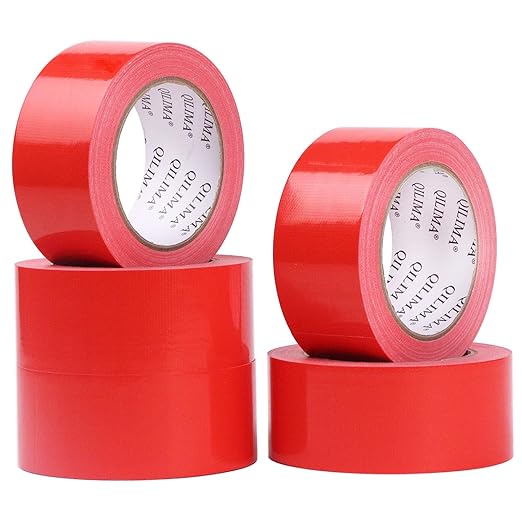 QILIMA 5-Pack Red Duct Tape, Industrial, Professional Use, 2 Inch X 30 Yards - Image 2