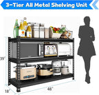 SDXYSTCE 48" W Garage Shelving Heavy Duty, 1500LBS Loads Adjustable Garage - Image 3