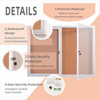 48x36 Inch Lockable Enclosed Bulletin Board, Weather-Resistant Outdoor - Image 4