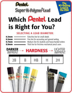 Pentel Super Hi-Polymer Lead Refills, 90 Pieces of Lead - Image 6