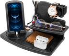 Gifts for Men, Fathers Day Wood Phone Docking Station for Dad, Desk or