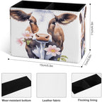 Famame Cow Eating Pink Flowers Pencil Holder - Image 3
