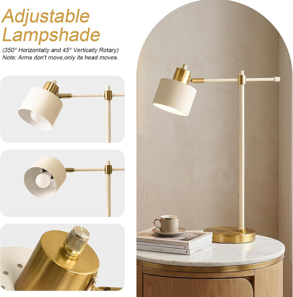 oyears 22.2" modern desk lamp, metal table lamp shown in use