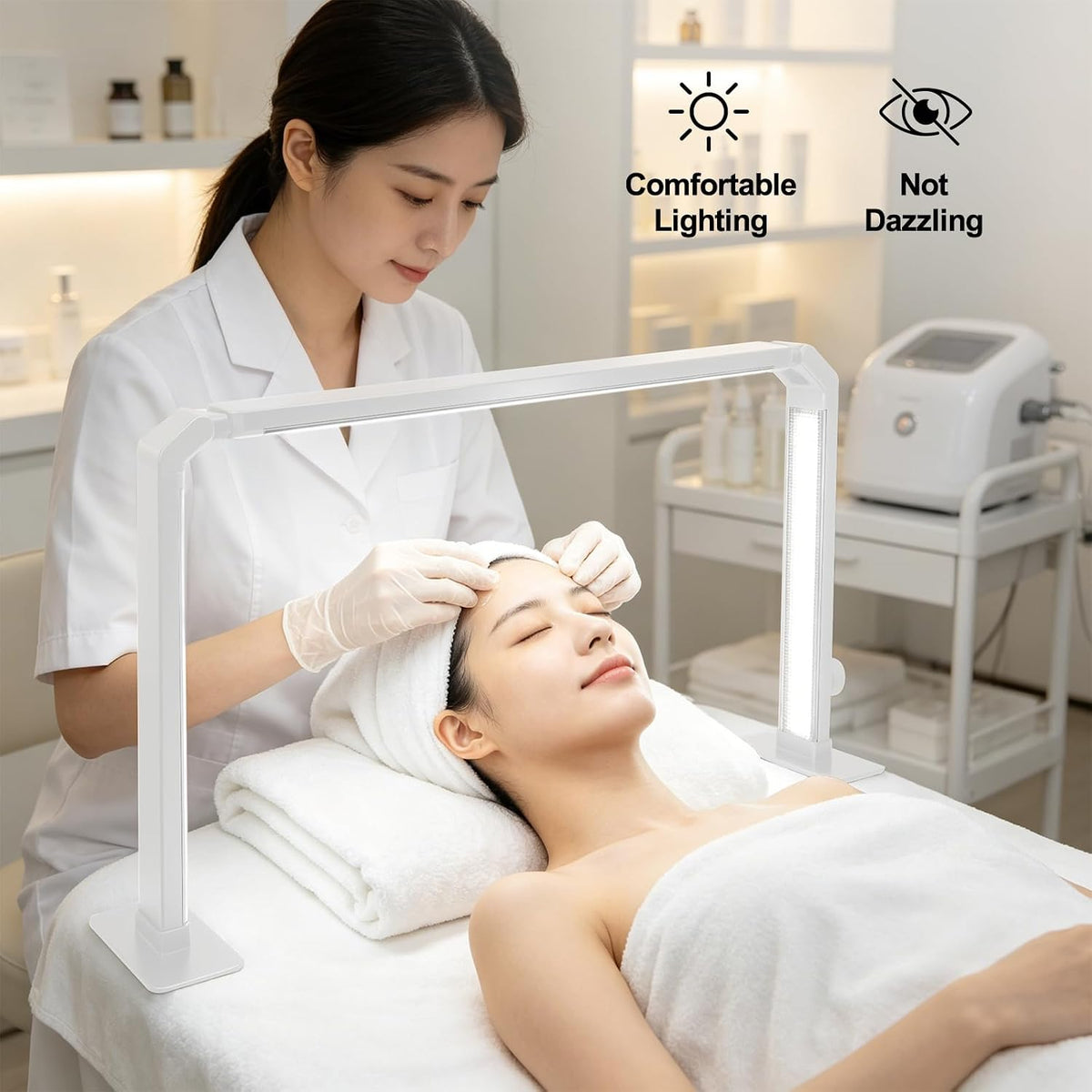 Nail Desk Lamp, Dual Brightness Mode LED Light for Nails Tech, Folding & ...