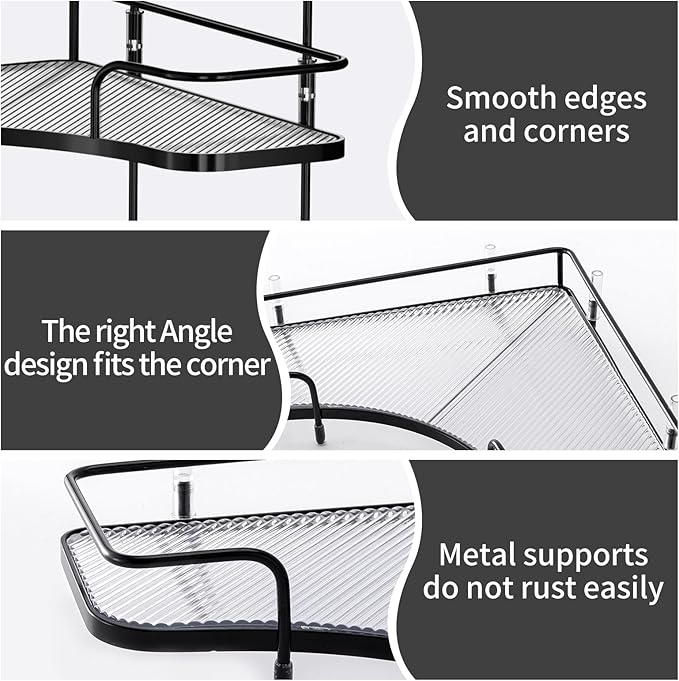 Seoneiro 2 Tier Corner Bathroom Counter Organizer, Cosmetic Skincare Organizer - Image 4