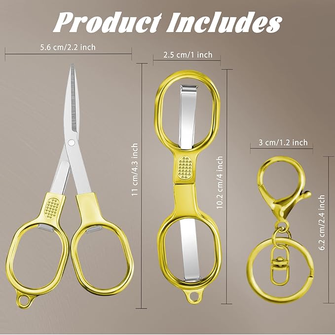 2 PCS Stainless Steel Mini Folding Scissors, Safety Pocket-Sized Multipurpose - Image 2