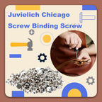50 Sets M5 x 4mm Chicago Screws Silver, Fits 5mm (3/16") Hole | Carbon Steel Cross Head Binding Screws Rivets, for Leather Craft, Book Binding, Photo Albums, Bags, Boots and DIY Decoration