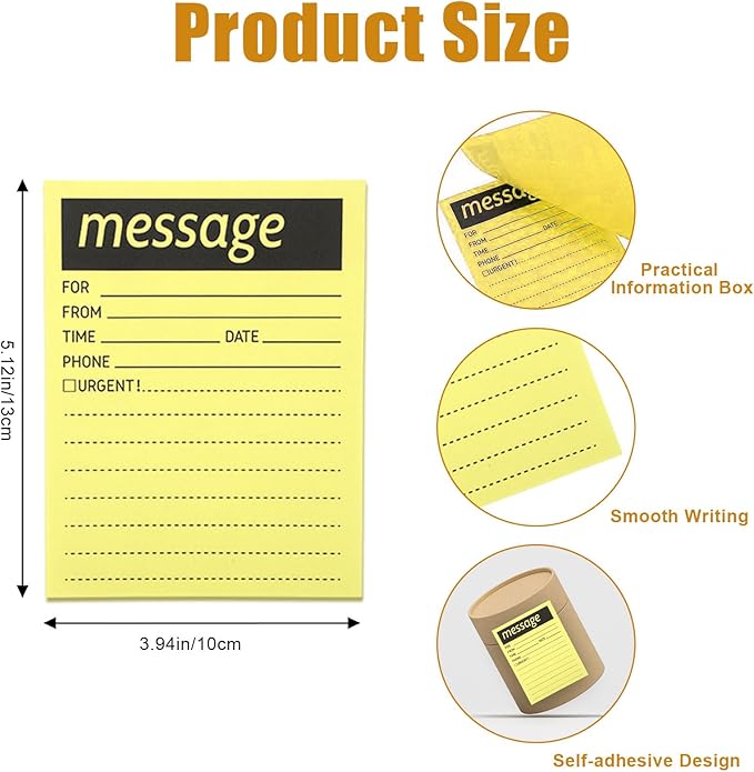 9 Pieces Telephone Message Sticky Notes Pads 4 x 5 Inch Assorted Neon Colors - Image 2