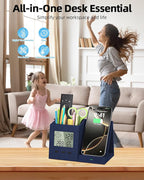 3-in-1 Wireless Charger with Pen Holder, Desk Clocks with Temperature and - Image 3