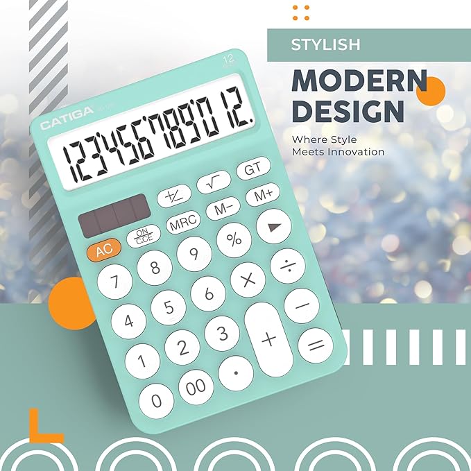 CATIGA 12 Digit Desktop Calculator Basic Desk Calculator - Image 3
