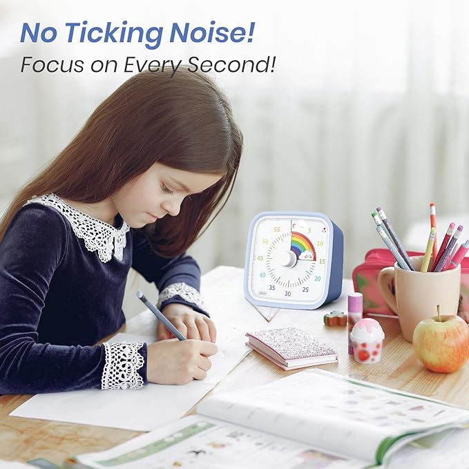 Yunbaoit Visual Timer with Protective Case, Rainbow Disk 60 Minute Countdown - Image 6