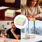 3x3 Inch Acrylic Sticky Note Holder, Crystal Clear Sticky Note Dispenser for Dorm Room Home and Office Acrylic Desk Organizer