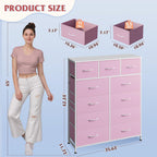 wlive 11 drawer dresser for bedroom, tall chest, close-up detail
