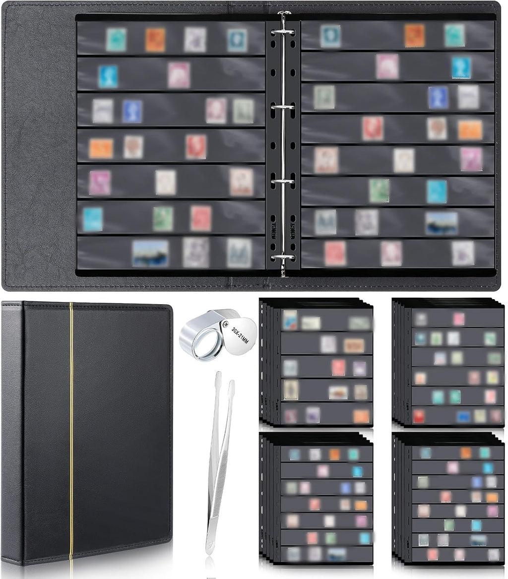 Lewtemi Stamp Collecting Albums Set Stamp Collection Book Include 20 Pages