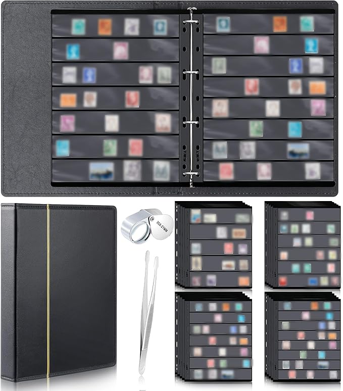 Lewtemi Stamp Collecting Albums Set Stamp Collection Book Include 20 Pages by Lewtemi