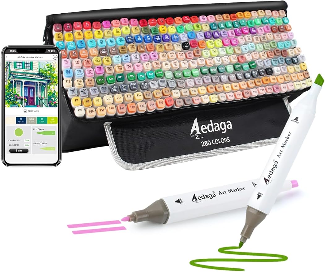 AEDAGA 280 Colors Alcohol Markers by AEDAGA