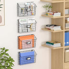 X-cosrack 4-Tier Hanging Wall File Holder Vertical Wall Mount Metal Wall File - Image 2