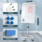 Rolling Whiteboard Magnetic Writeboard 40"x28" Flip Chart - Image 4