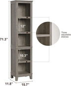IDEALHOUSE 71" Farmhouse Bookshelf w/Adjustable Shelves & 31.5 in Whidth - Image 2