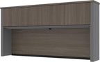 Bestar Hutch for Desk Shell, Bark Grey/Slate, Prestige +, 72W | 4 doors; built-in wire management; Coordinates with other storage pieces in the collection; Particle board construction