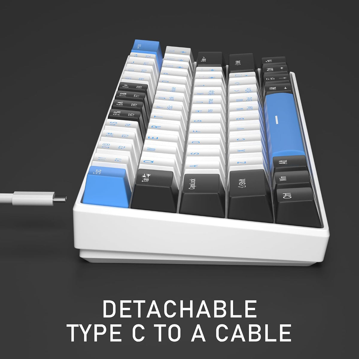 Camiysn 60% Mechanical Gaming Keyboard,Mixed Color Keycaps Gaming Keyboard wi...